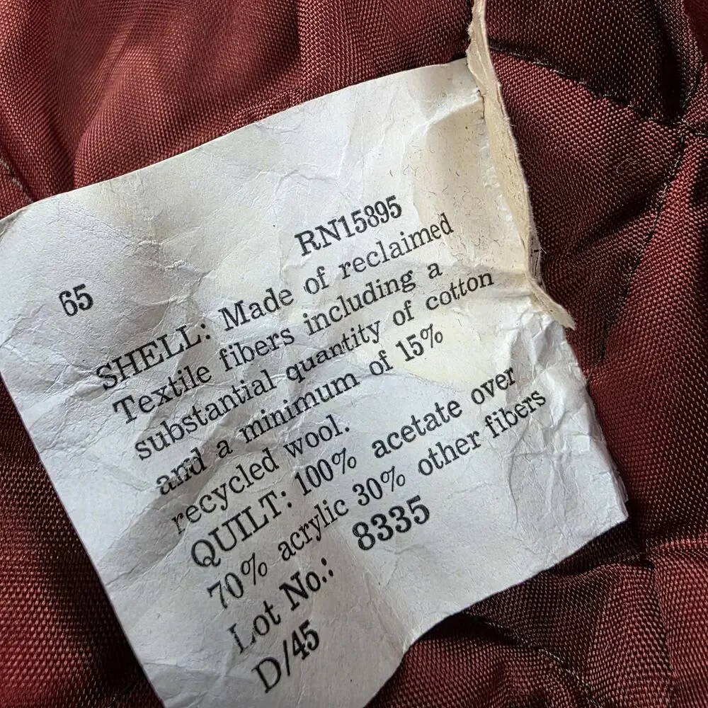 Vintage Sears Jacket Mens Medium Brown Plaid Flannel Quilted Lined Workwear 70s - Picture 15 of 16